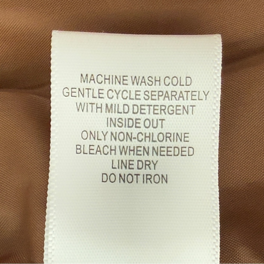 Marc New York Vest Jacket Womens Size M Sleeveless Faux Leather Belted Caramel - Picture 11 of 12